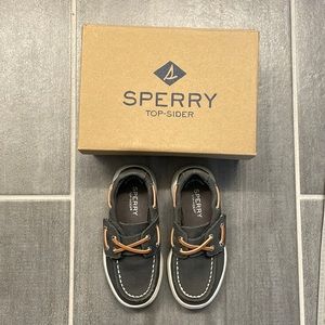 Kids Sperry Boat Shoe with Velcro Grey
